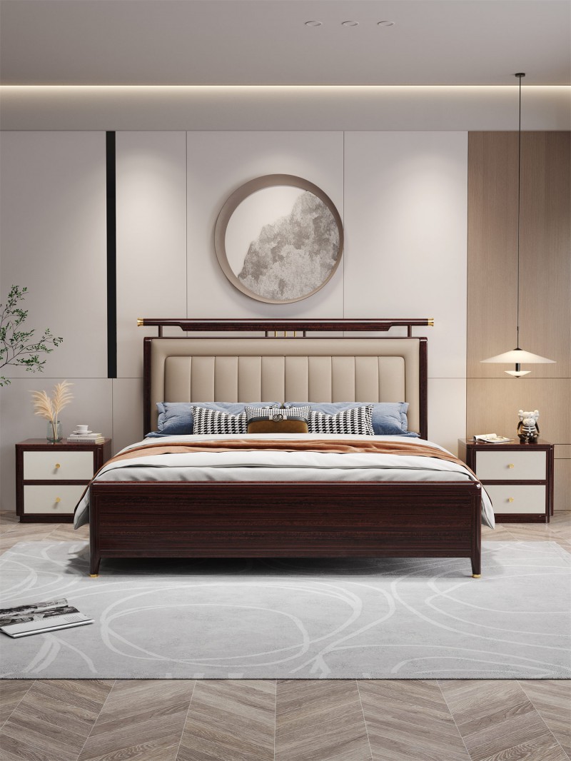 阿姆雷特新中式金絲檀木HT65床