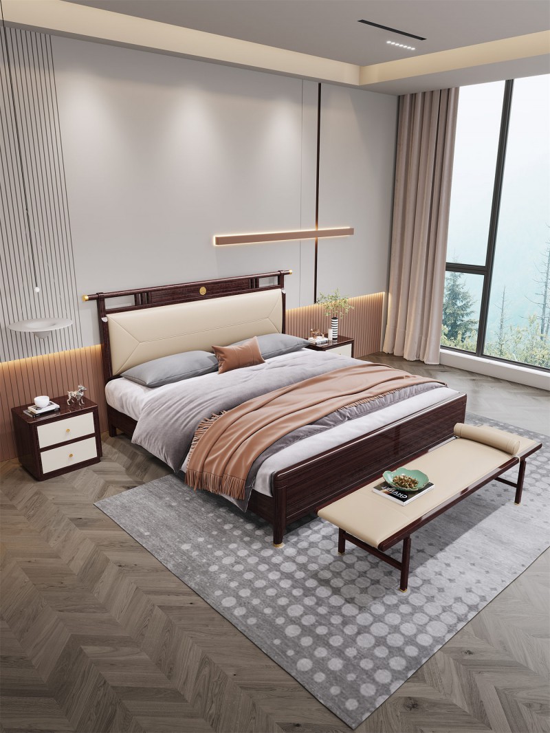 阿姆雷特新中式金絲檀木HT60床