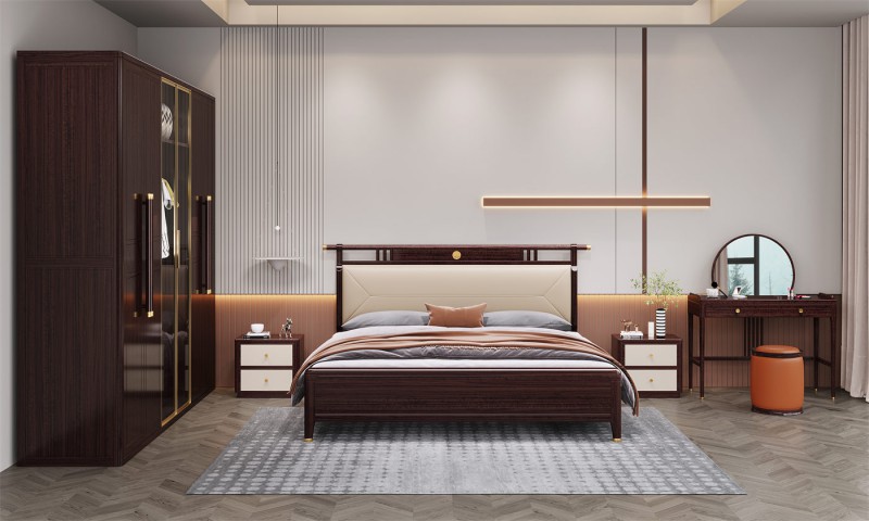 阿姆雷特新中式金絲檀木HT60床