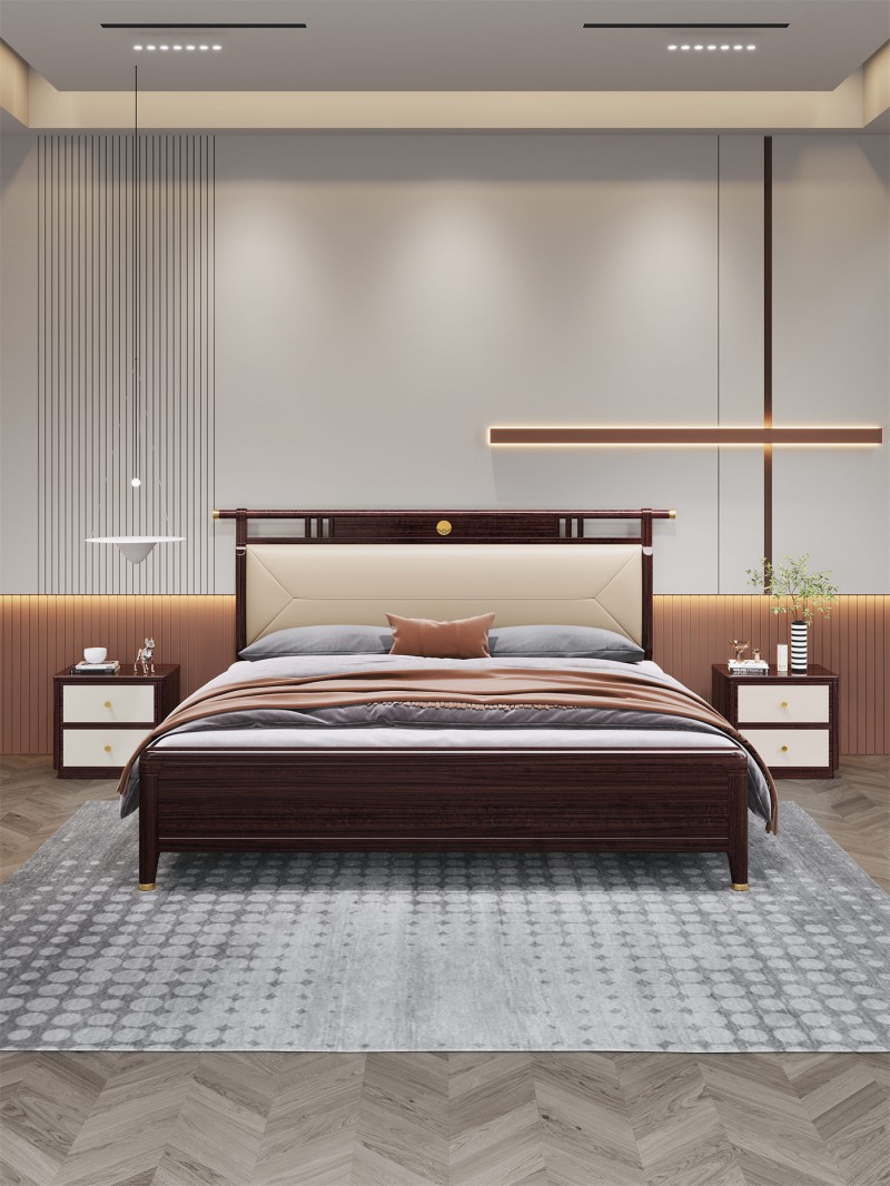 阿姆雷特新中式金絲檀木HT60床