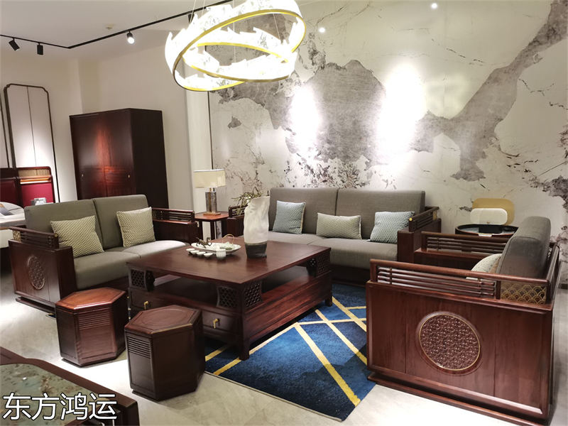 品橡家具 盧西彼海 東方鴻運國潮新中式烏金木家具展廳實拍