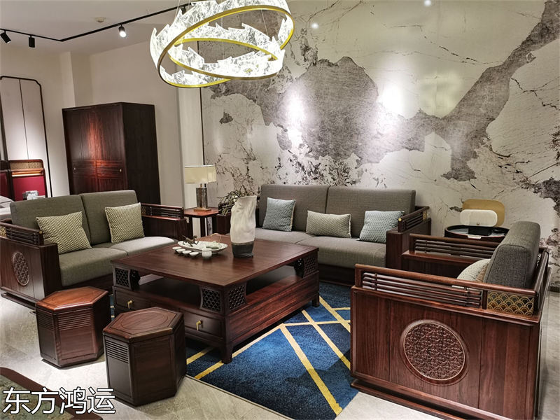 品橡家具 盧西彼海 東方鴻運國潮新中式烏金木家具展廳實拍