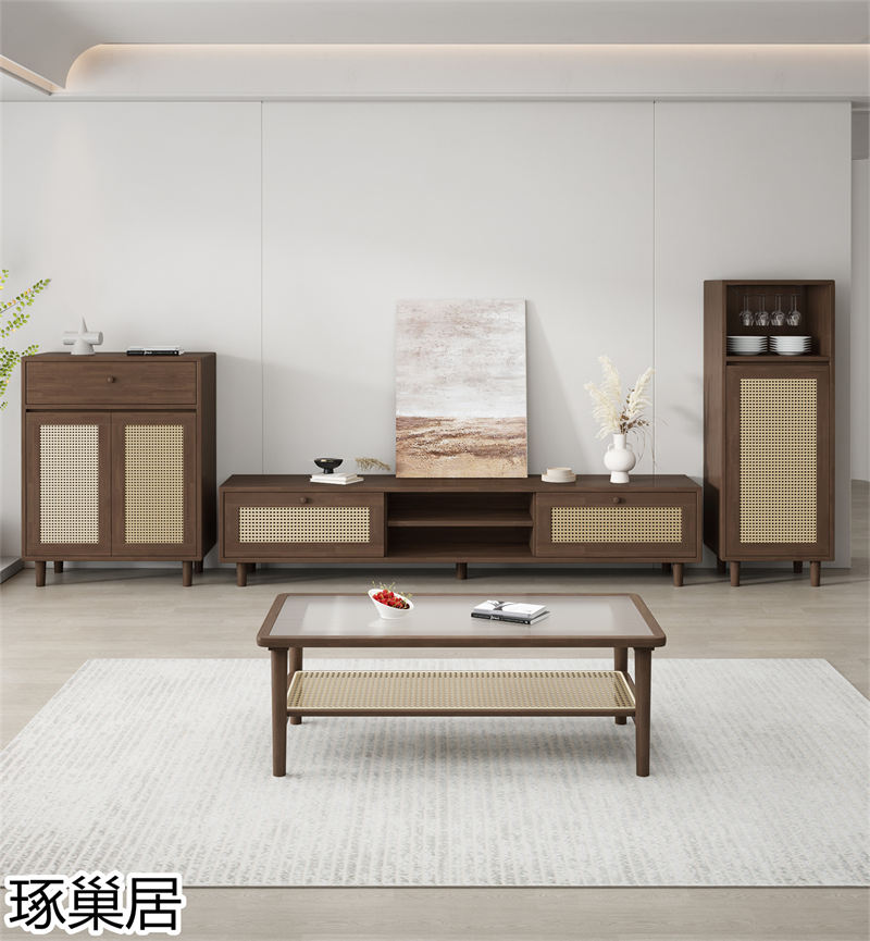 琢巢居 侘寂風編藤實木家具