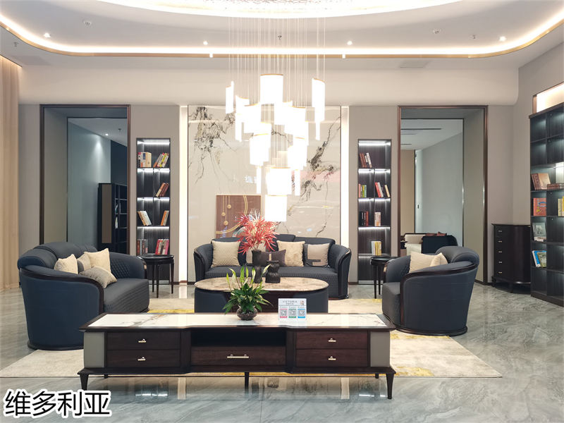 尚歐家具 維多利亞現(xiàn)代輕奢烏金木家具展廳實(shí)拍