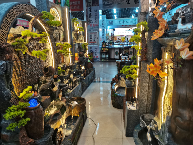 南康風水家居擺件,江西樹脂開業擺件批發,贛州假山流水擺件定制