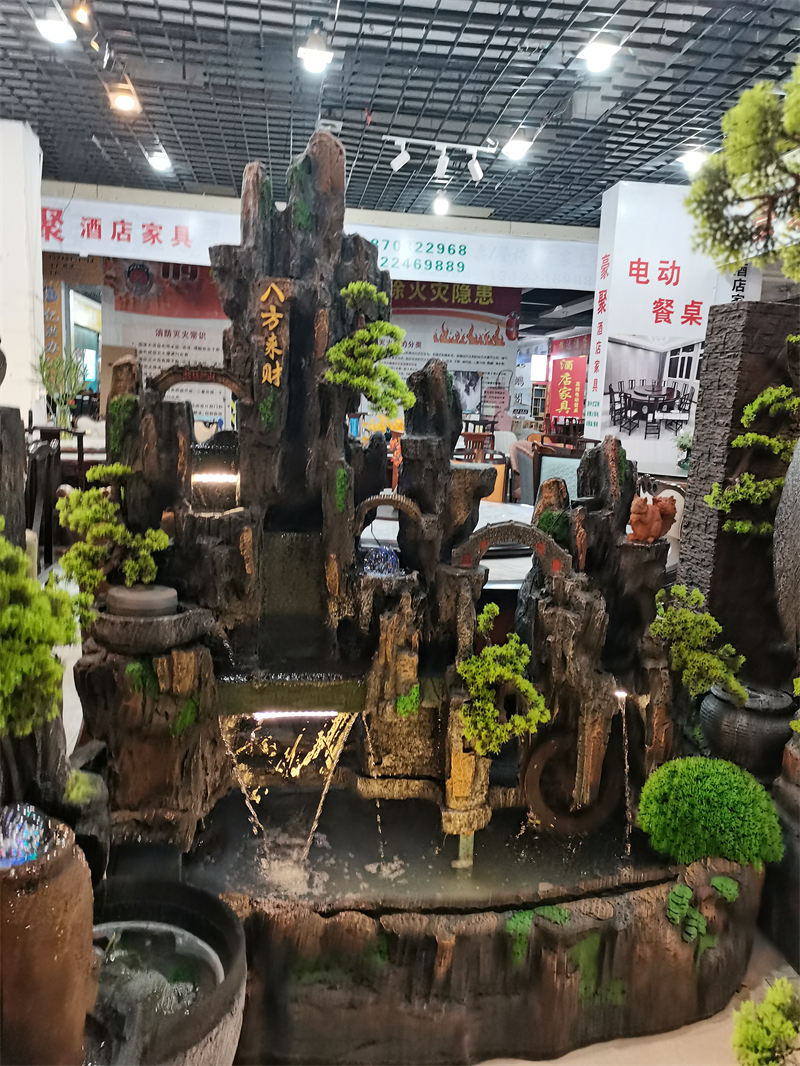 南康風水家居擺件,江西樹脂開業擺件批發,贛州假山流水擺件定制