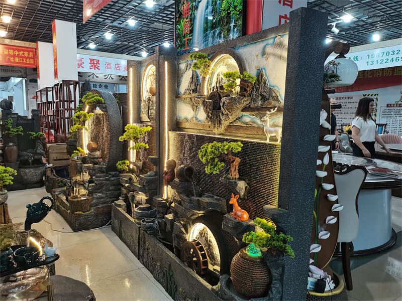 南康風水家居擺件,江西樹脂開業擺件批發,贛州假山流水擺件定制
