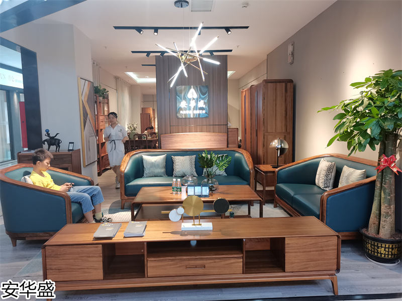 安華盛 現代極簡風格烏金木家具展廳實拍