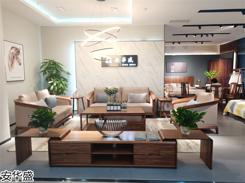 安華盛 現代極簡風格烏金木家具展廳實拍