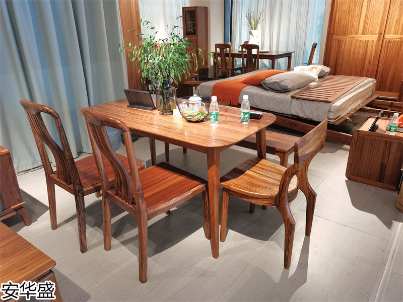 安華盛 現代極簡風格烏金木家具展廳實拍