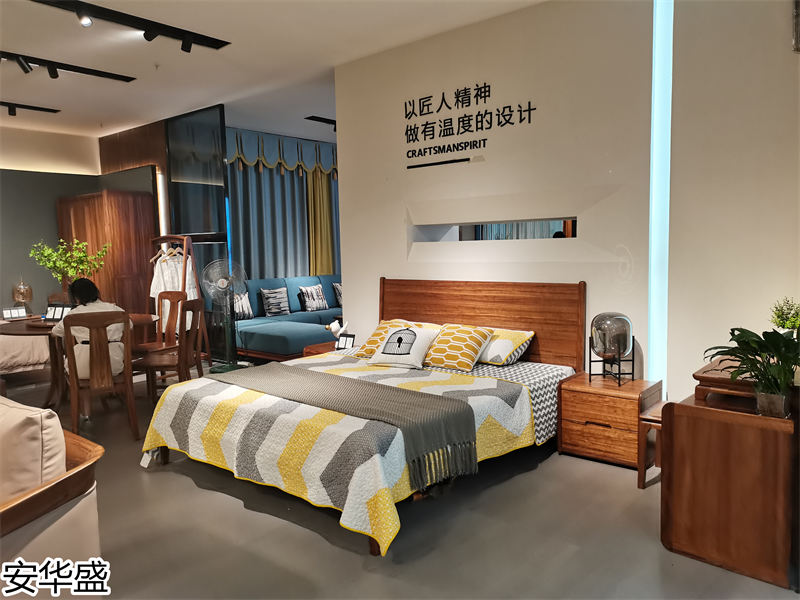 安華盛 現代極簡風格烏金木家具展廳實拍