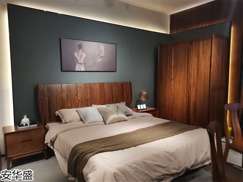 安華盛 現代極簡風格烏金木家具展廳實拍