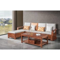 喻皓天成美錦烏金木家具：2W02#氣壓轉角沙發、2H03#茶幾