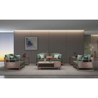 木來客現(xiàn)代輕奢極簡黑胡桃木家具：2W16沙發(fā)1+2+3