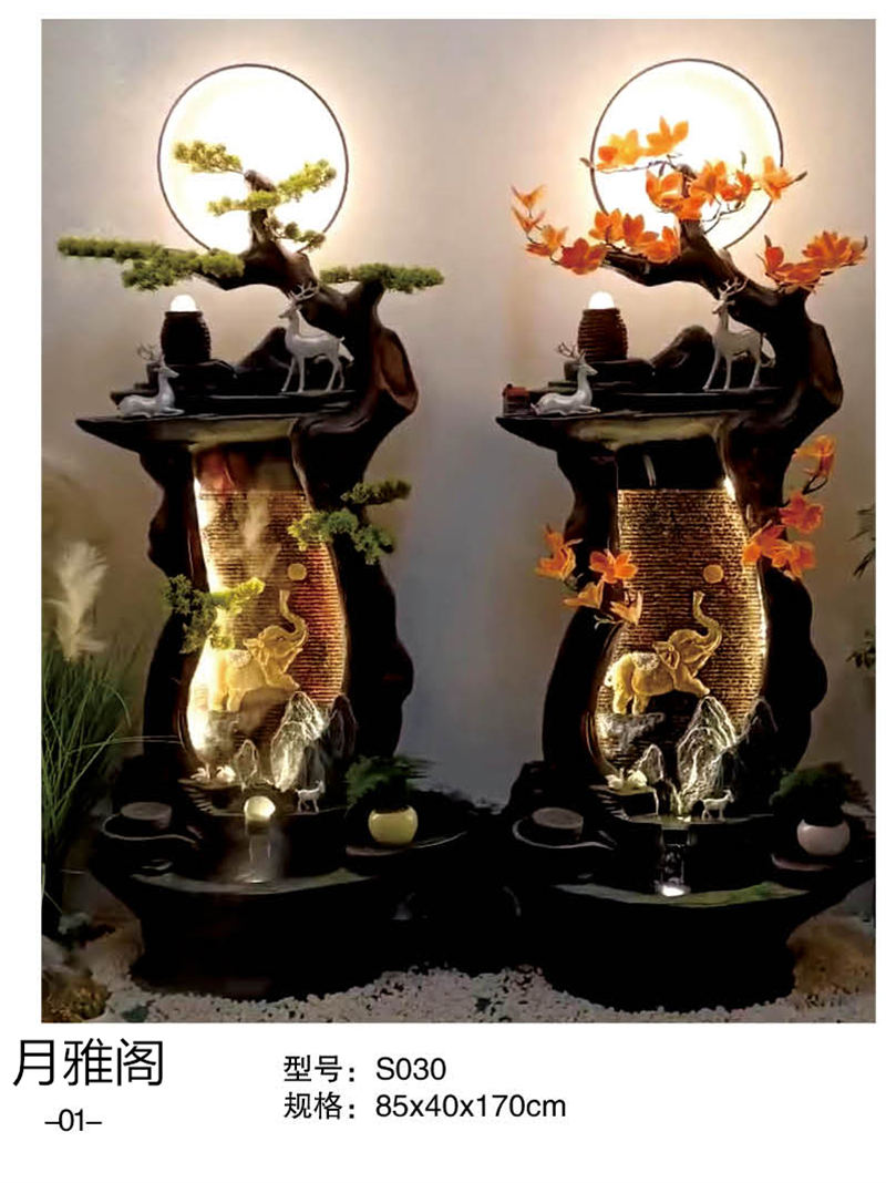 南康風水家居擺件,江西樹脂開業擺件批發,贛州假山流水擺件定制