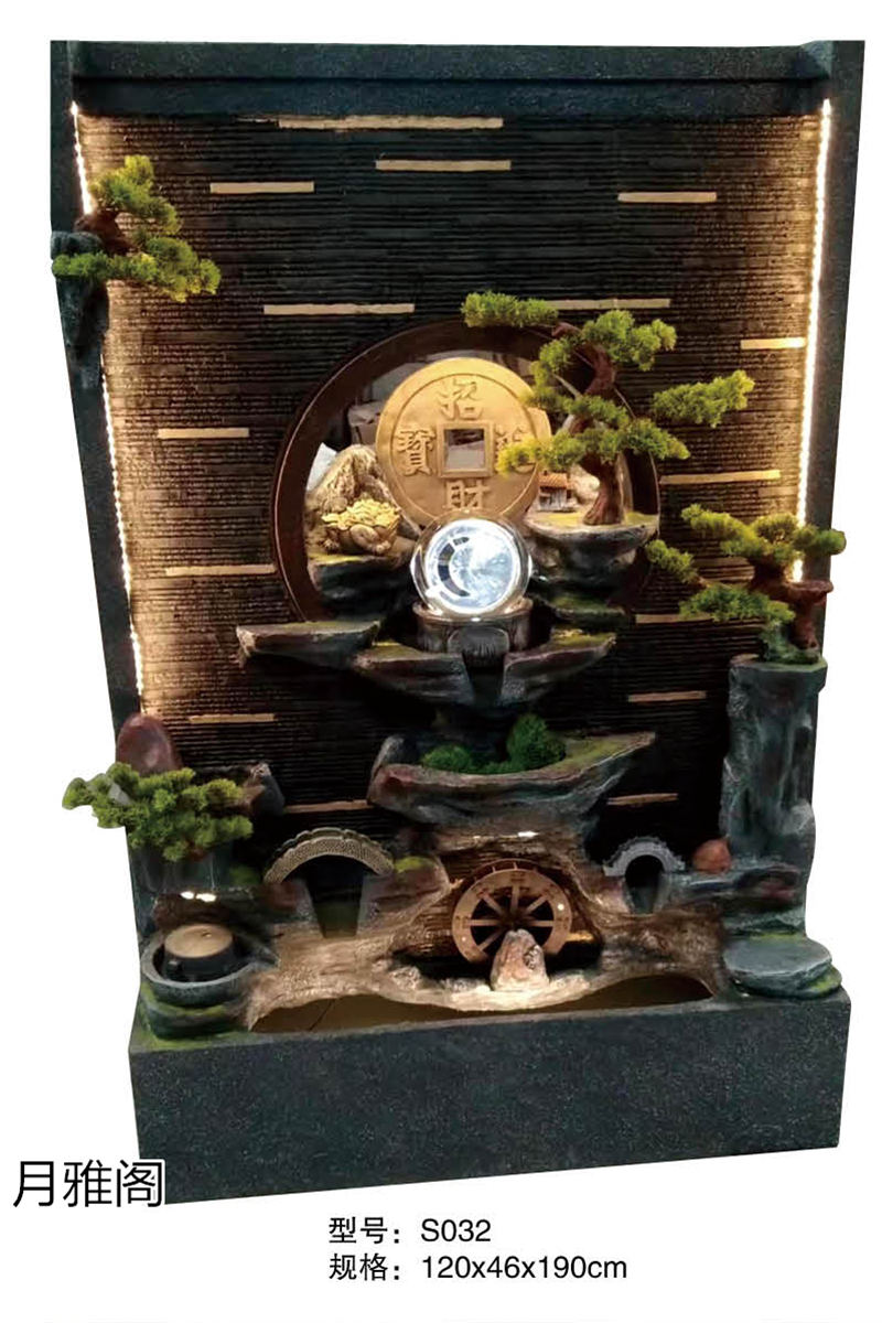 南康風水家居擺件,江西樹脂開業擺件批發,贛州假山流水擺件定制