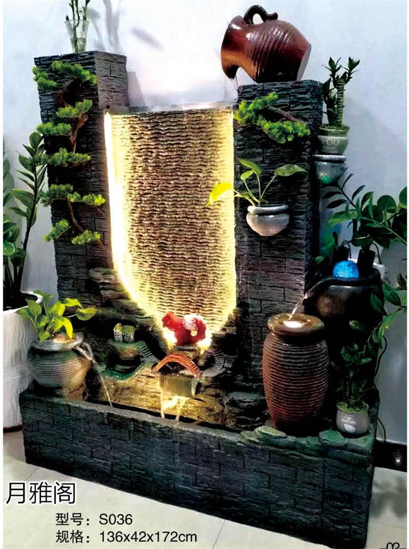 南康風水家居擺件,江西樹脂開業擺件批發,贛州假山流水擺件定制