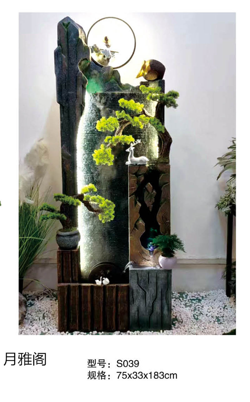 南康風水家居擺件,江西樹脂開業擺件批發,贛州假山流水擺件定制