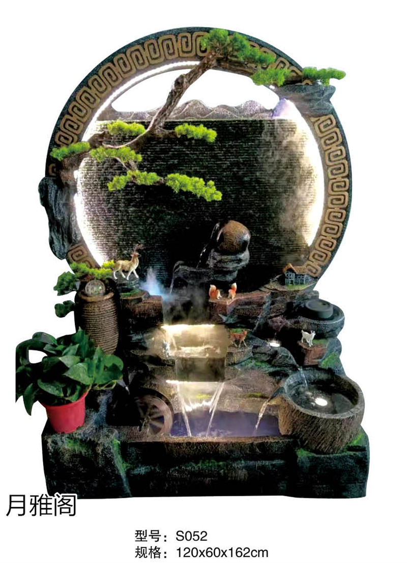 南康風水家居擺件,江西樹脂開業擺件批發,贛州假山流水擺件定制