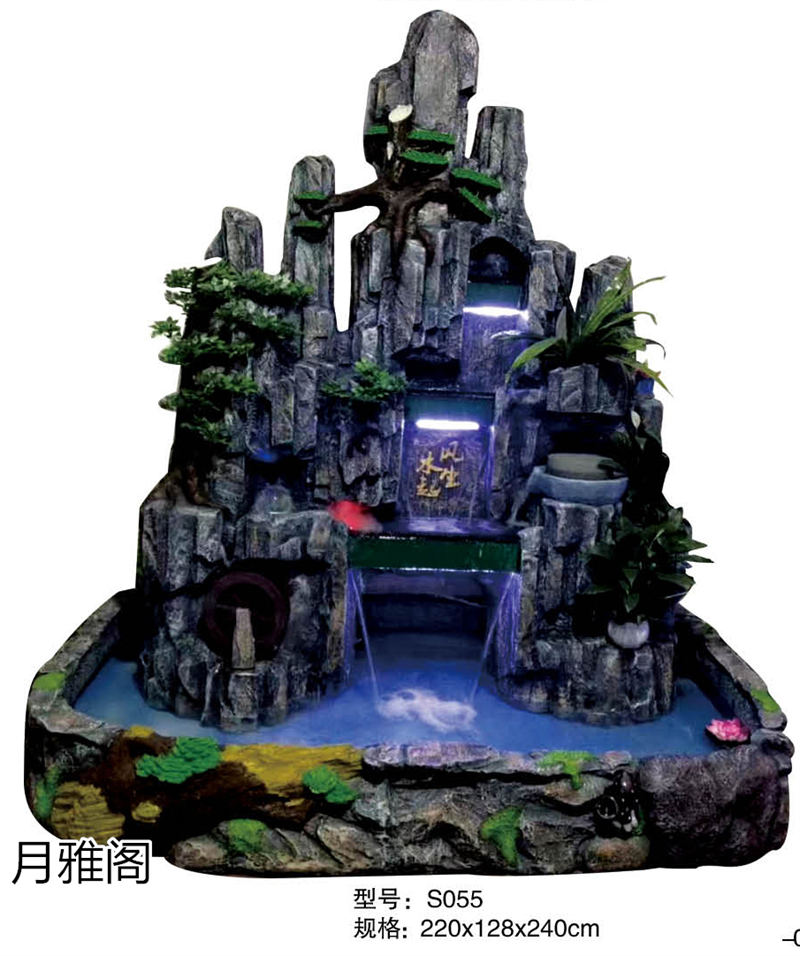 南康風水家居擺件,江西樹脂開業擺件批發,贛州假山流水擺件定制