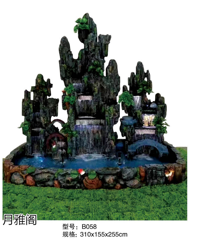 南康風水家居擺件,江西樹脂開業擺件批發,贛州假山流水擺件定制