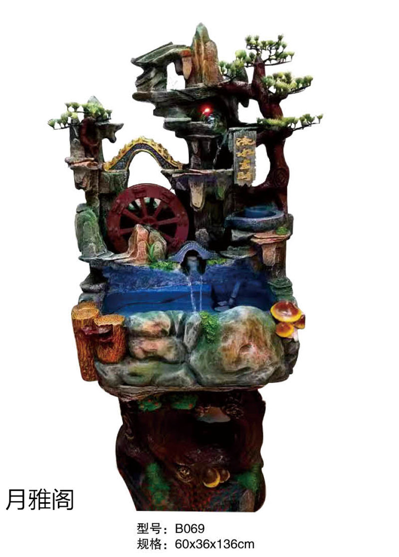 南康風水家居擺件,江西樹脂開業擺件批發,贛州假山流水擺件定制