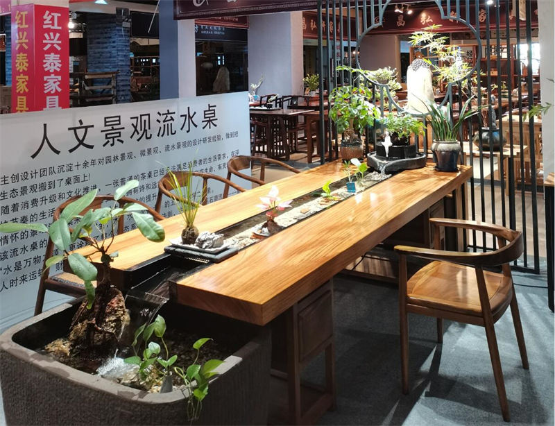 墨匠創意 人文景觀流水茶桌展廳實拍