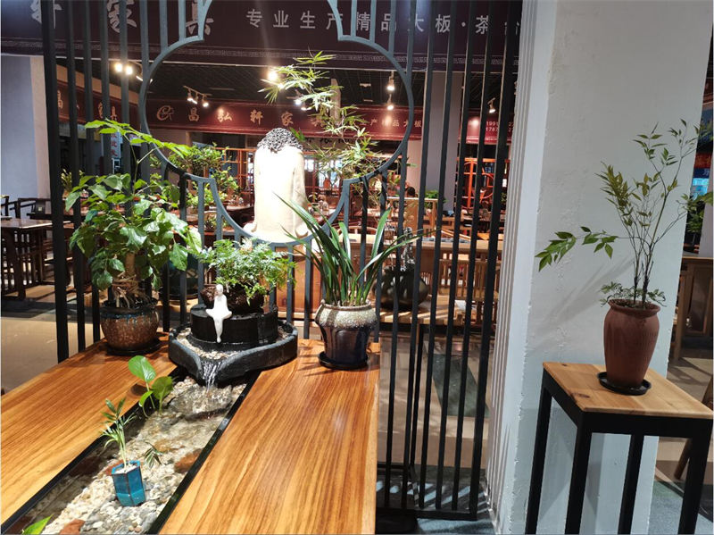 墨匠創意 人文景觀流水茶桌展廳實拍