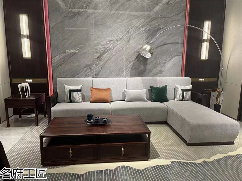 名府工匠風雅薈國潮新中式黑檀木家具展廳實拍