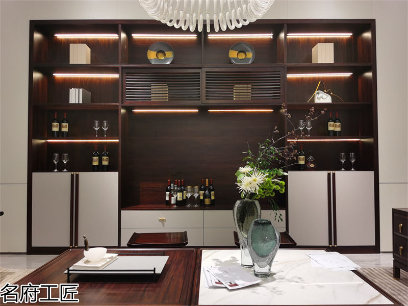 名府工匠風雅薈國潮新中式黑檀木家具展廳實拍