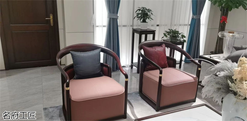 名府工匠風雅薈國潮新中式黑檀木家具展廳實拍