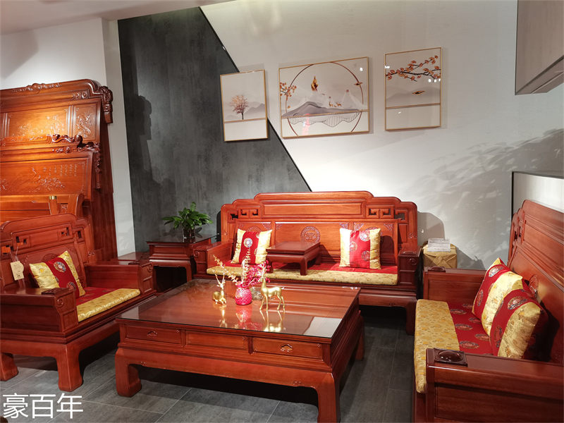 豪百年家具·企隆 東南亞紅檀/印尼花梨木家具展廳實拍