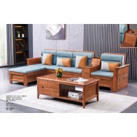 長樂家具胡桃木系列：轉(zhuǎn)角+中柜（300mm）高箱沙發(fā)A252#