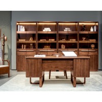 盛唐盛景·慕格意式簡奢南美胡桃木M9001書桌、M9101書椅、M9201書柜