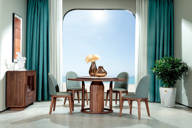 M8001圓餐臺、M8101餐椅、M8201餐邊柜