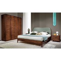 盛唐盛景·慕格意式簡奢南美胡桃木M7001大床、M7101床頭柜、M7301四門衣柜