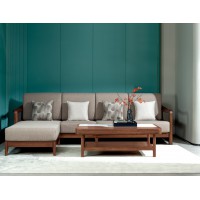 盛唐盛景·慕格意式簡奢南美胡桃木M6005轉角沙發、M6104長茶幾