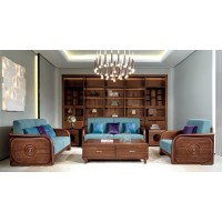 盛唐盛景·慕格意式簡奢南美胡桃木M6004沙發1+2+3、M6103長茶幾、M6201方角幾
