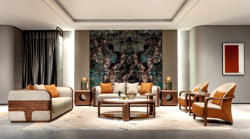 M6001沙發(fā)1+2+3、M6101組合茶幾、M6201方角幾、M6402休閑椅、M6401休閑幾