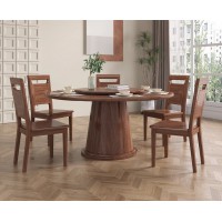 木匠空間現代簡約實木圓臺CZ06#、餐椅CY02#