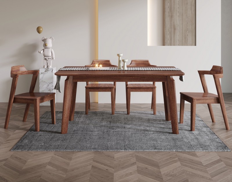 木匠空間現代簡約實木西餐桌CZ10#、餐椅CY10#