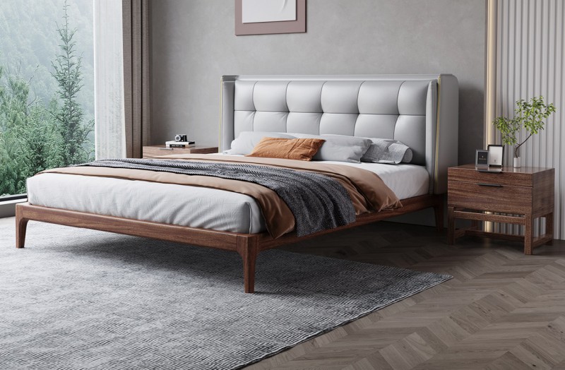 木匠空間現(xiàn)代簡約實木床C33#