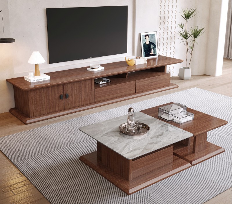 木匠空間現(xiàn)代簡約實(shí)木電視柜DS11#、邊柜DS11#、茶幾CJ11#