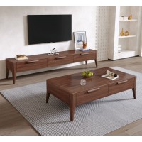 木匠空間現代簡約實木電視柜DS13#、茶幾CJ13#