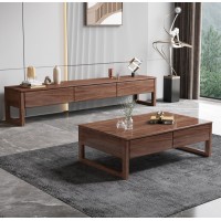 木匠空間現代簡約實木電視柜DS12#、茶幾CJ12#