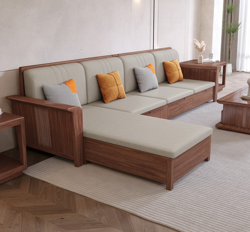 木匠空間現(xiàn)代簡約實木轉(zhuǎn)角沙發(fā)822#冬夏兩用