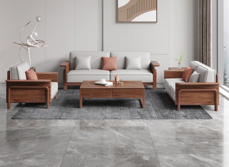 木匠空間現(xiàn)代簡(jiǎn)約實(shí)木沙發(fā)802#