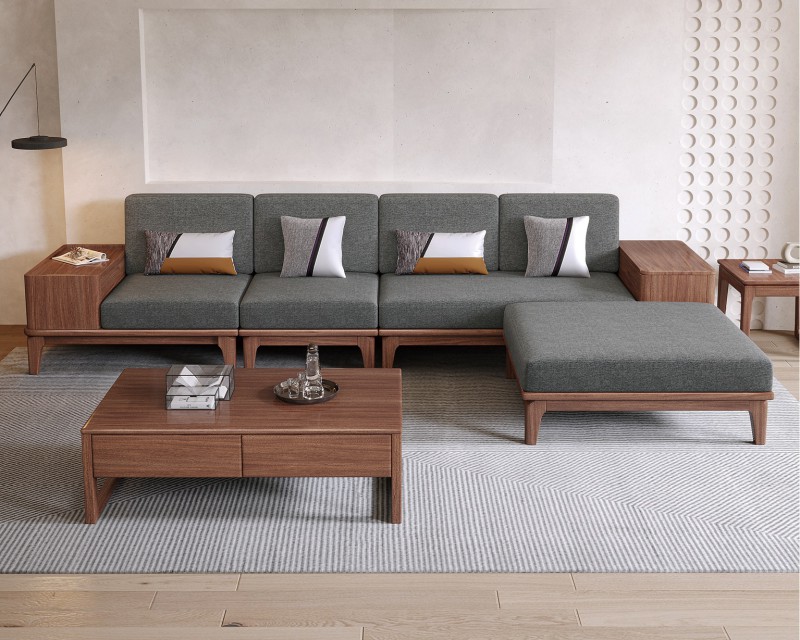 木匠空間現代簡約實木沙發806#