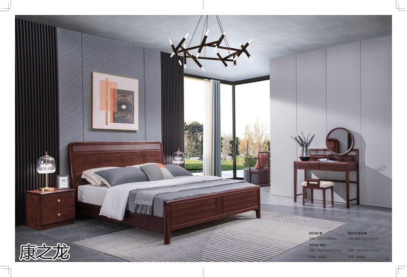 康之龍現代輕奢黑胡桃木家具