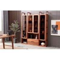 安德穩(wěn)南美胡桃木木蠟油原木家具：書柜1002#